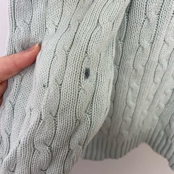 Simons cotton cable knit v neckline preppy sweater - Picture 7 of 8